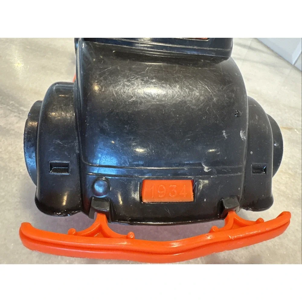 Vintage Durant Plastics Black 1934 Ford Victoria Toy Car With Orange Flames‎